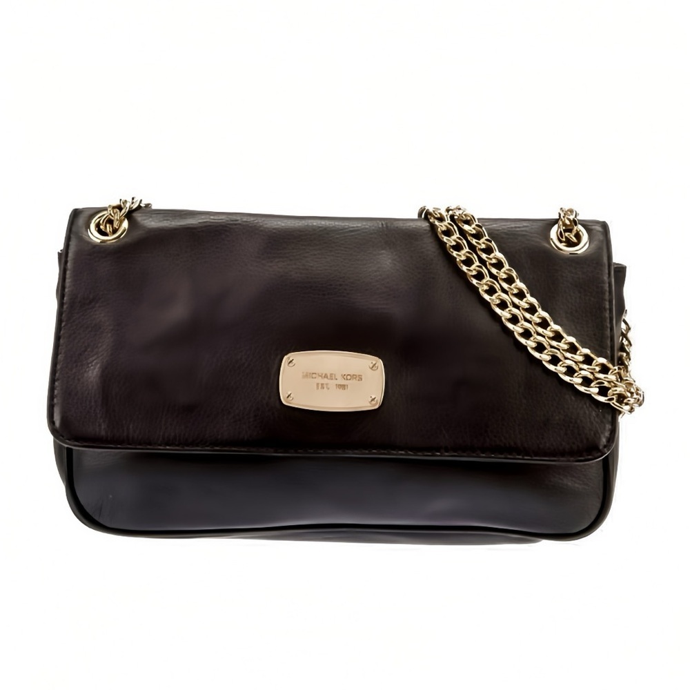 MICHAEL Michael Kors Black Shoulder Bag with Gold Chain